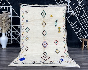 Beni ourain rug- Authentic Moroccan Rug- Custom Beni Ourain rug- Beni Rug - Large Area Rug- Rainbow Rug- Custom rug