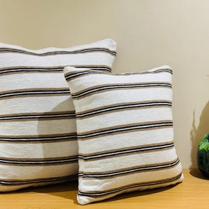 Outdoor Pillow Double Sided Black & White Pillow Cover, striped Neutral Decor Pillow Cover
