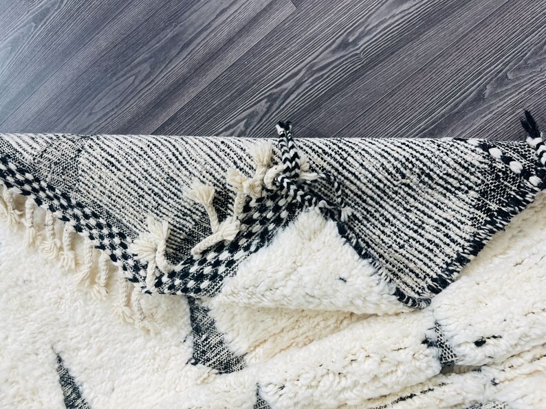 Blackwhite Decorative Rug, Rectangle Area Carpet, Living Room Decor