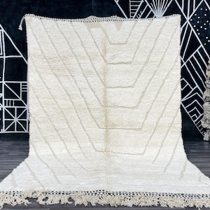 High Quality Modern Abstract ivory White Area Rug, Woollen Runner Rug Large, White Fluffy Rug, White Plush Shaggy Luxury Soft Rug