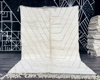 Soft Moroccan Rug, White Rug, Rug For Living Room, Berber Handmade Rug, White Wool Rug, Bohemian Rug