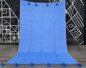 Blue Linen bedspread - Natural linen bed cover - Linen bed throw in various colors - Linen counterpane - Stonewashed linen quilt
