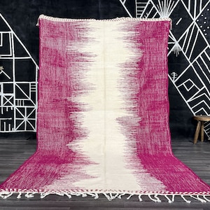 Custom Moroccan Kilim Rug - Pink Kilim Rug - Handmade Rug - Pink Wool Rug - Moroccan Area Rug - Berber Carpet - Art Kilim Pink Rug.