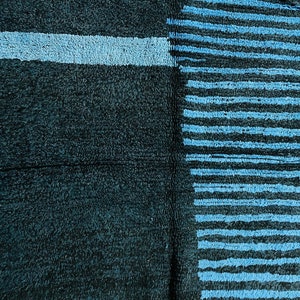 Shaggy Navy Blue and Black Rugs, High Pile Rug For Living Room, Bedroom, Area Carpet image 5