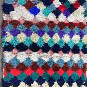 Karierter Teppich Läufer unregelmäßiger Design Teppich, Teppichboden Made in Marokko. Bild 5