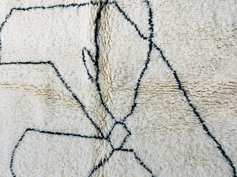 Custom Boho Black and White Rug, Handmade Rug, Home Decor, Bedroom