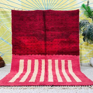 Red Moroccan rug dots, Black dots rug, Moroccan dots rug - Polka dots area rug - Small dots rug - Dot rug