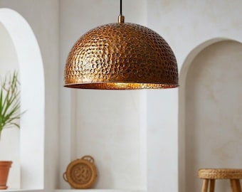 Handgefertigte Bronze Lampe, Küche Insel Licht, Messing Pendelleuchte, Dome Pendelleuchte, Deckenleuchte, Marokkanische Lampe.