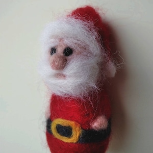 Set of 10 carded wool Santa Clauses, Christmas tree ornament, Santa Claus decoration