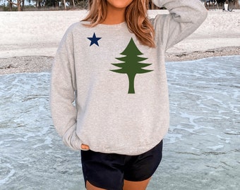 MAINE FLAG Sweatshirt,Maine Flag Gift,Unisex Sweatshirt,Original Maine Flag,Maine Sweatshirt,Maine Gift,Maine Gifts,Maine Souvenir