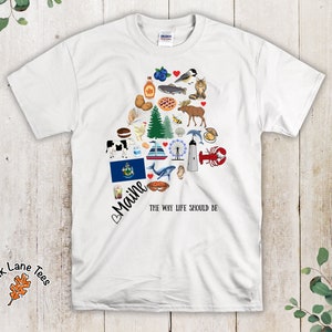 MAINE Tshirt,Maine Souvenir Shirt,Unisex Tshirt,Maine Shirt,Maine Tee,Maine Gift,Maine Gifts,Maine Tshirt,Maine State,Maine T Shirt White