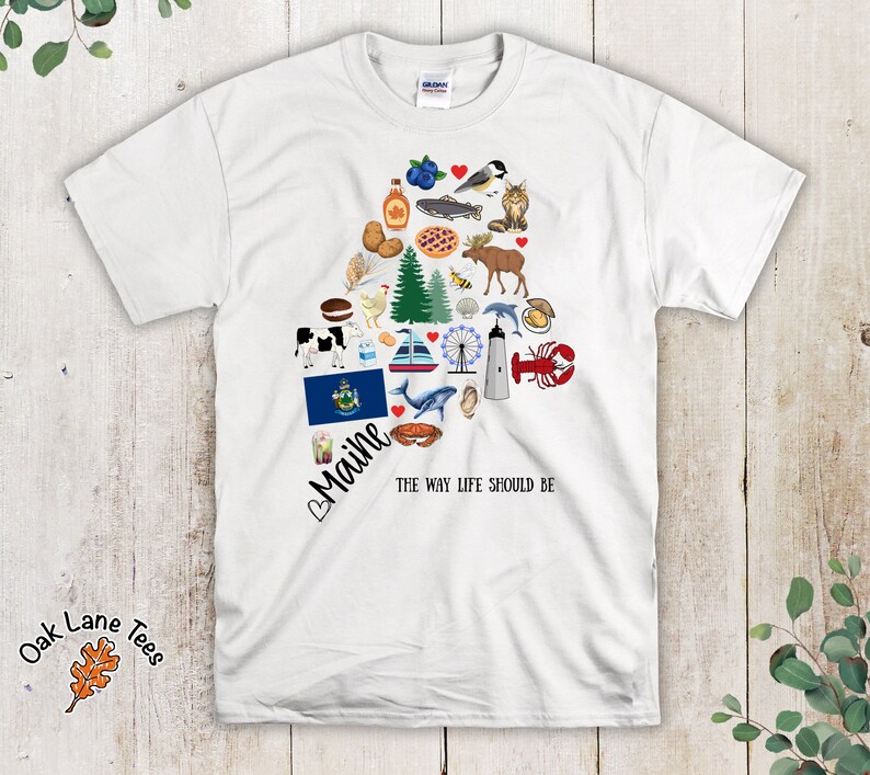 MAINE Tshirt,Maine Souvenir Shirt,Unisex Tshirt,Maine Shirt,Maine Tee,Maine Gift,Maine Gifts,Maine Tshirt,Maine State,Maine T Shirt White
