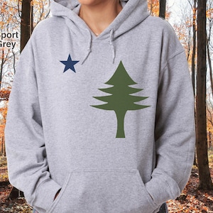 Felpa con cappuccio BANDIERA DEL MAINE, regalo bandiera del Maine, felpa unisex, bandiera originale del Maine, felpa con cappuccio del Maine, felpa del Maine, regalo del Maine, regali del Maine