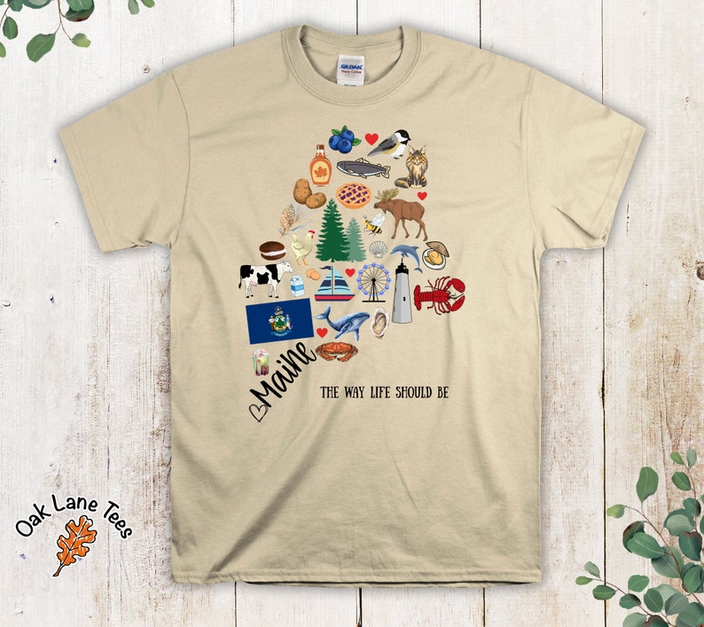 MAINE Tshirt,Maine Souvenir Shirt,Unisex Tshirt,Maine Shirt,Maine Tee,Maine Gift,Maine Gifts,Maine Tshirt,Maine State,Maine T Shirt Sand