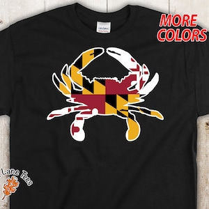 MARYLAND FLAG T Shirt,Md Flag,Maryland Shirt,Maryland Crab,Maryland Crab Shirt,Maryland Gifts,Maryland State Flag, Maryland Crab Tshirt