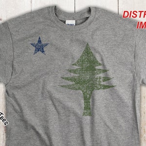 MAINE FLAG Tshirt,Distressed Image,Maine Flag Gift,Unisex Tshirt,Original Maine Flag,Maine Shirt,Maine Gifts,Maine Gift,Maine Tshirt