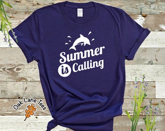 DOLPHIN SUMMER UNISEX T-Shirt,Dolphin T shirt,Summer Shirt,Dolphin Tee,Summer Shirts,Summer is Calling,Dolphin Summer Shirt,dolphin tshirt