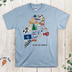 MAINE Tshirt,Maine Souvenir Shirt,Unisex Tshirt,Maine Shirt,Maine Tee,Maine Gift,Maine Gifts,Maine Tshirt,Maine State,Maine T Shirt Light Blue