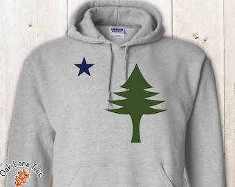 MAINE FLAG Hoodie,Maine Flag Gift,Unisex Sweatshirt,Original Maine Flag,Maine Hooded Sweatshirt,Maine Sweatshirt,Maine Gift,Maine Gifts