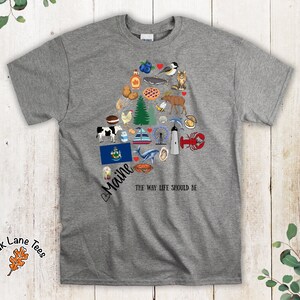 MAINE Tshirt,Maine Souvenir Shirt,Unisex Tshirt,Maine Shirt,Maine Tee,Maine Gift,Maine Gifts,Maine Tshirt,Maine State,Maine T Shirt Sport Grey