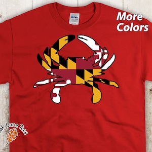 MARYLAND FLAG T Shirt,Md Flag,Maryland Shirt,Maryland Crab,Maryland Crab Shirt,Maryland Gifts,Maryland State Flag, Maryland Crab Tshirt