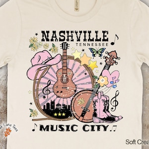 Nashville Tshirt,Country Music,Guitar,Retro,Nashville Tee,Tennessee,Boho,Oversized,Vintage,Comfy,Nashville Shirt,Nashville Girls Trip