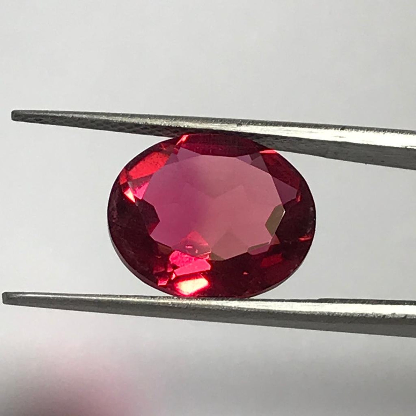 BEAUTIFUL LAB CREATED synthetic ruby crystal.oval.1210MM Etsy