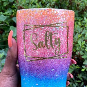 Salty Beach Tumblers, Custom Tumblers, Glitter Tumblers, Gifts for Mom, Gifts for Her, Salty Tumblers, Birthday Gifts