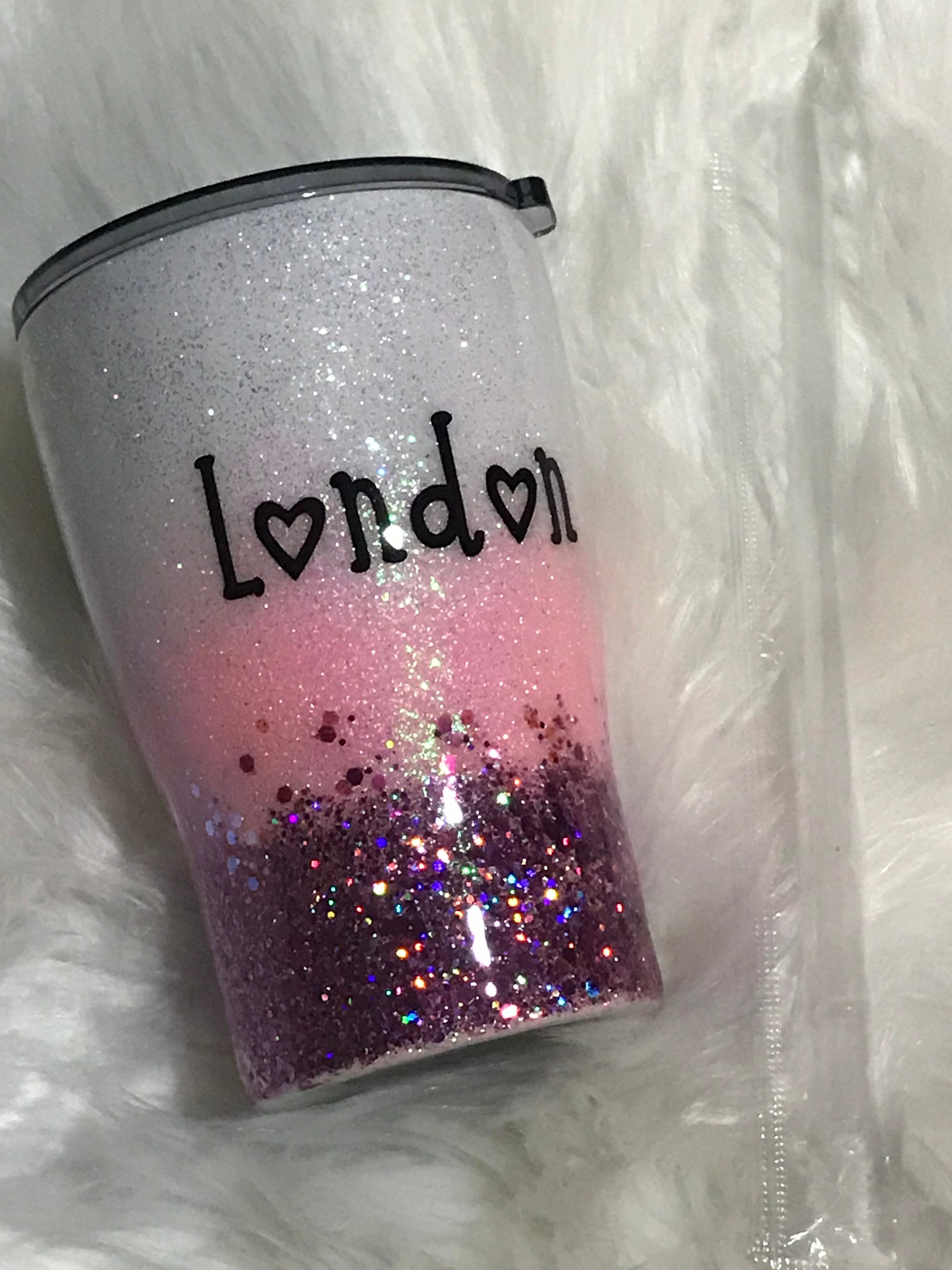 Unicorn Personalized Tumbler with Name and Silver Ombre Background, 15 oz Tumbler for Girls, Birthday Girl & Birthday Squad from BluChi