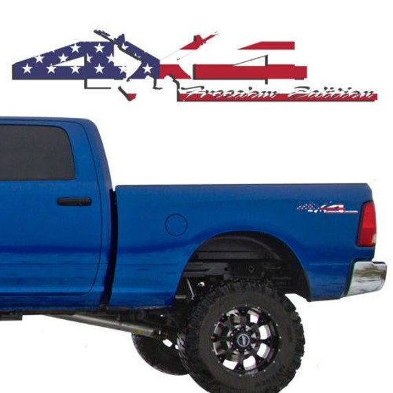 for Dodge Ram or Dakota MATTE BLACK Set 4x4 Truck Bed Decals