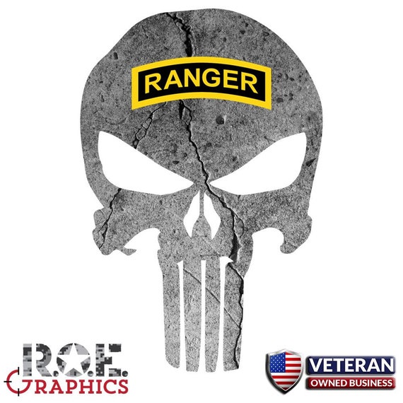 Patriotic Skull Window Decal Vinyl Graphic Us Army Ranger Tab Etsy