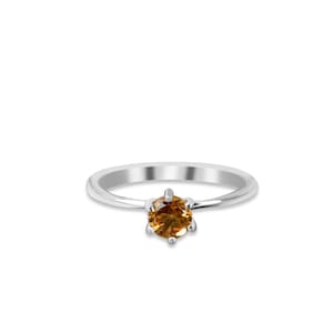 Delicate Citrine Ring | 925 Sterling Silver Minimalist Yellow Stone Ring | Dainty Wedding Jewelry Gift for Her | Everyday Statement Ring