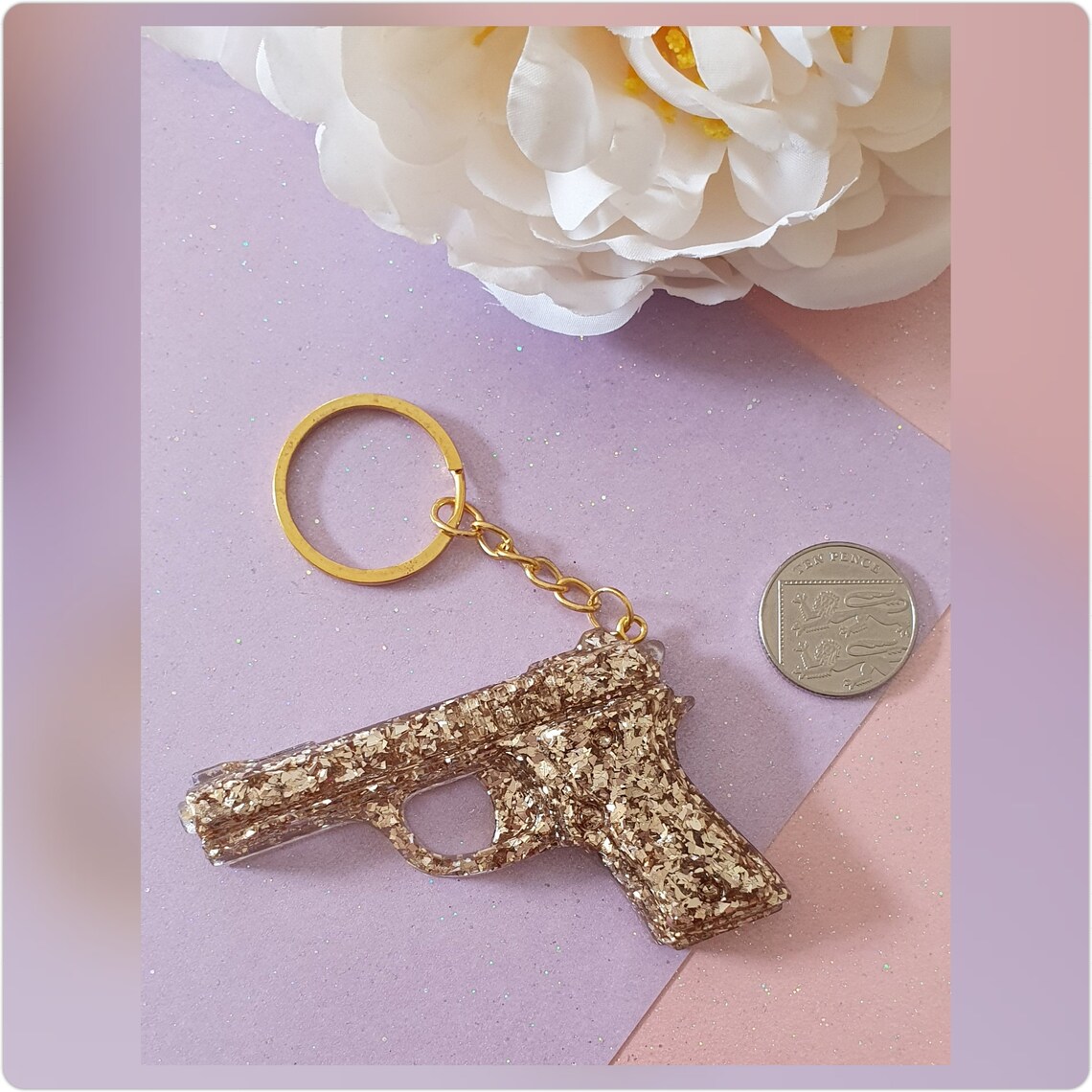 Handmade Resin Gun Keyrings Etsy