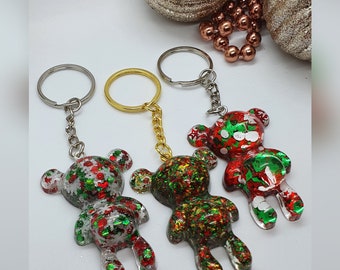 CHRISTMAS TEDDY BEAR Keyrings