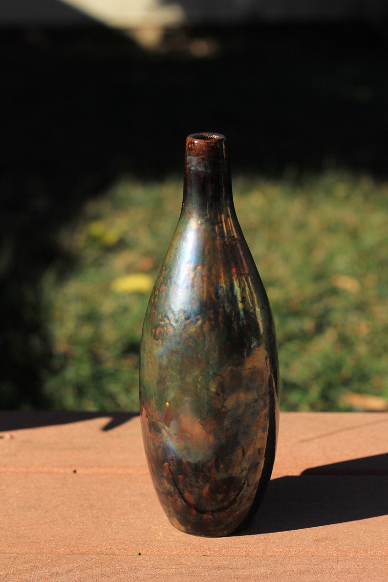 Copper Raku Bottle