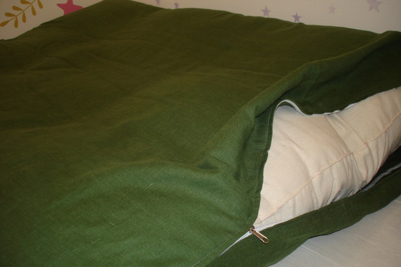 Linen Sofa Cover Futon Cover Custom Size Zippered Cover Seat Etsy