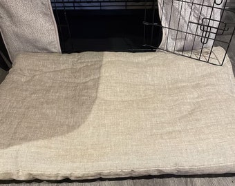 Organic and washable pet bed with removable blanket.linen bed for cats Dog bed made of hemp Removable cover Extra cushion for dog crates
