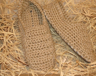 Slippers-socks from natural unpainted 100% hemp/socks-knitted booties eco friendly/natural shoes for home/sole made of felt,insole hemp.