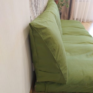 取り外し可能なカバー付きのリネンベッドサイド枕。麻の腰枕。サポート枕。三角形のリネン枕。背もたれ枕。畳枕。多くの色