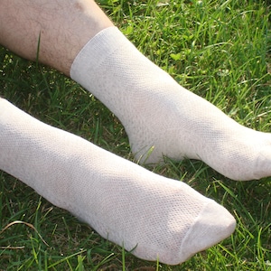 Set of 5 natural linen socks.Mesh socks for men and women.Socks are breathable,organic,thin,summer,natural.Eco friendly ankle socks
