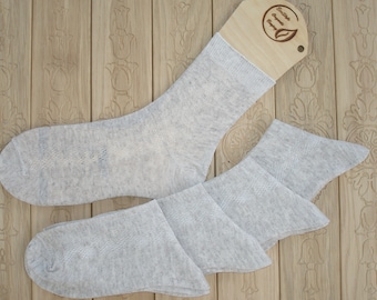 Set 5 organic linen socks.Eco-friendly socks men and women.gift .Casual socks,lightweight,thin socks.Organic socks high socks.Ankle socks