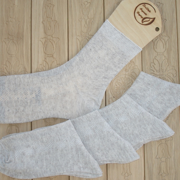 Set 5 organic linen socks.Eco-friendly socks men and women.gift .Casual socks,lightweight,thin socks.Organic socks high socks.Ankle socks