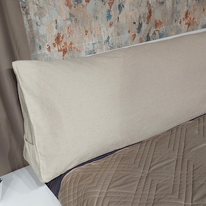Linen bedside pillow with removable cover.Hemp lumbar pillow.Support pillow.Triangular linen pillow.Back pillow.Tatami pillow.reading pillow
