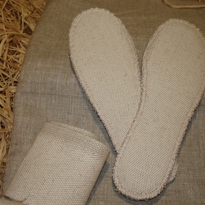Set of linen insoles 2 pairs.Organic,reversible shoe insole.Massage insole,soft,unpainted.Flexible natural shoe insole.shoe insert.Warm gift