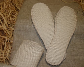 Set of linen insoles 2 pairs.Organic,reversible shoe insole.Massage insole,soft,unpainted.Flexible natural shoe insole.shoe insert.Warm gift