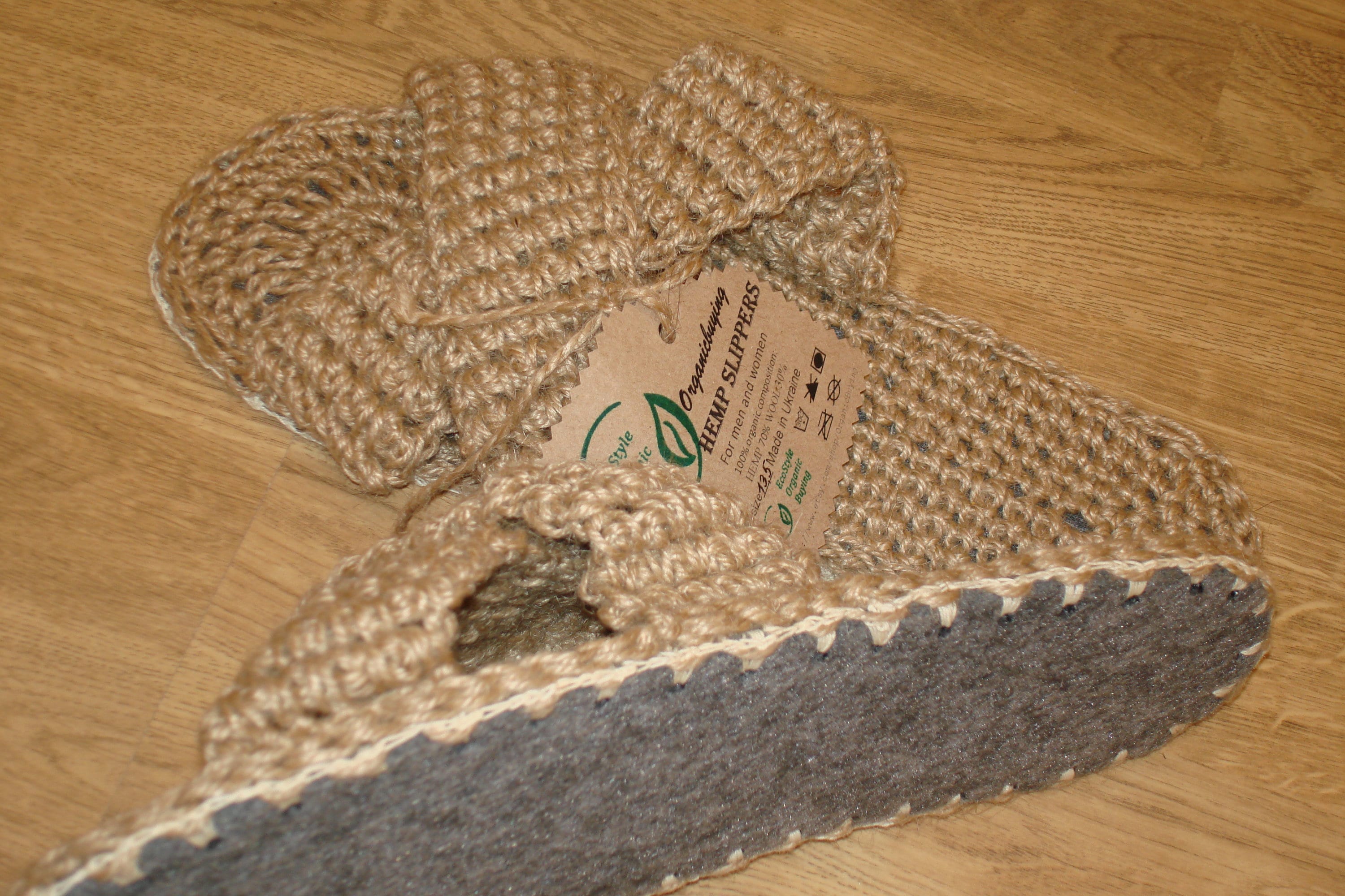 Hemp slippers / Unisex slippers / Large and small sizes/Hemp Etsy
