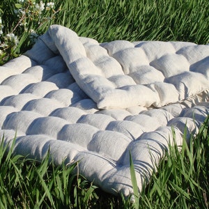 Linen mat with buckwheat husk. Mat for yoga meditation studio,sports and relaxation.Organic seat cushion with buckwheat husk.Zabuton ta zafu