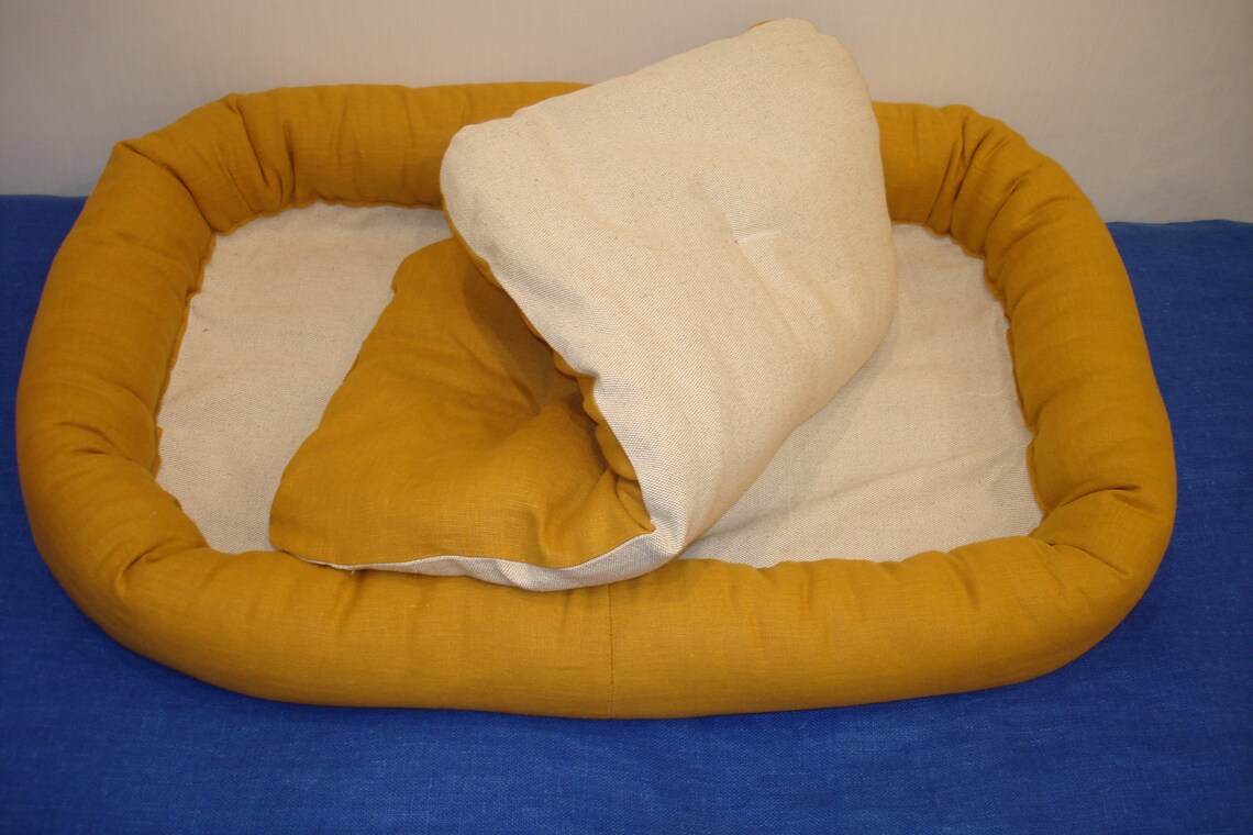 Organic Pet Bed.linen Cat House. Hemp Dog Bed.pet Bed With Etsy