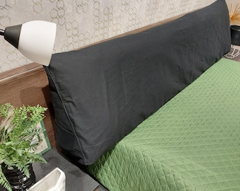 Linen bedside pillow with removable waterproof cover.Hemp lumbar pillow.Support pillow.Triangular back pillow.Tatami pillow.Many colors.