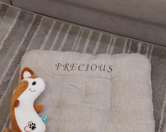 Cama para mascotas personalizada de cáñamo orgánico. Cama para perros de cáñamo. Cama lavable para mascotas. Cama suave y ecológica para mascotas. Tumbona para mascotas. Alfombra y manta de cáñamo para mascotas. Regalo.